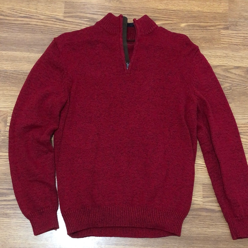Chaps Men's Zip-Up Sweater in Rich Red